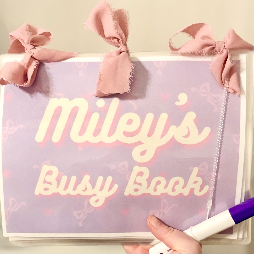 Handmade Personalized Pink and Purple Kids Busy Book